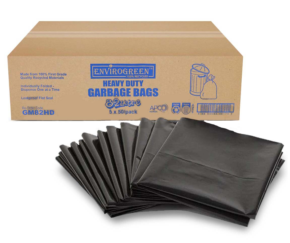 Garbage Bags Bin Liners (Black) - 50 Pack