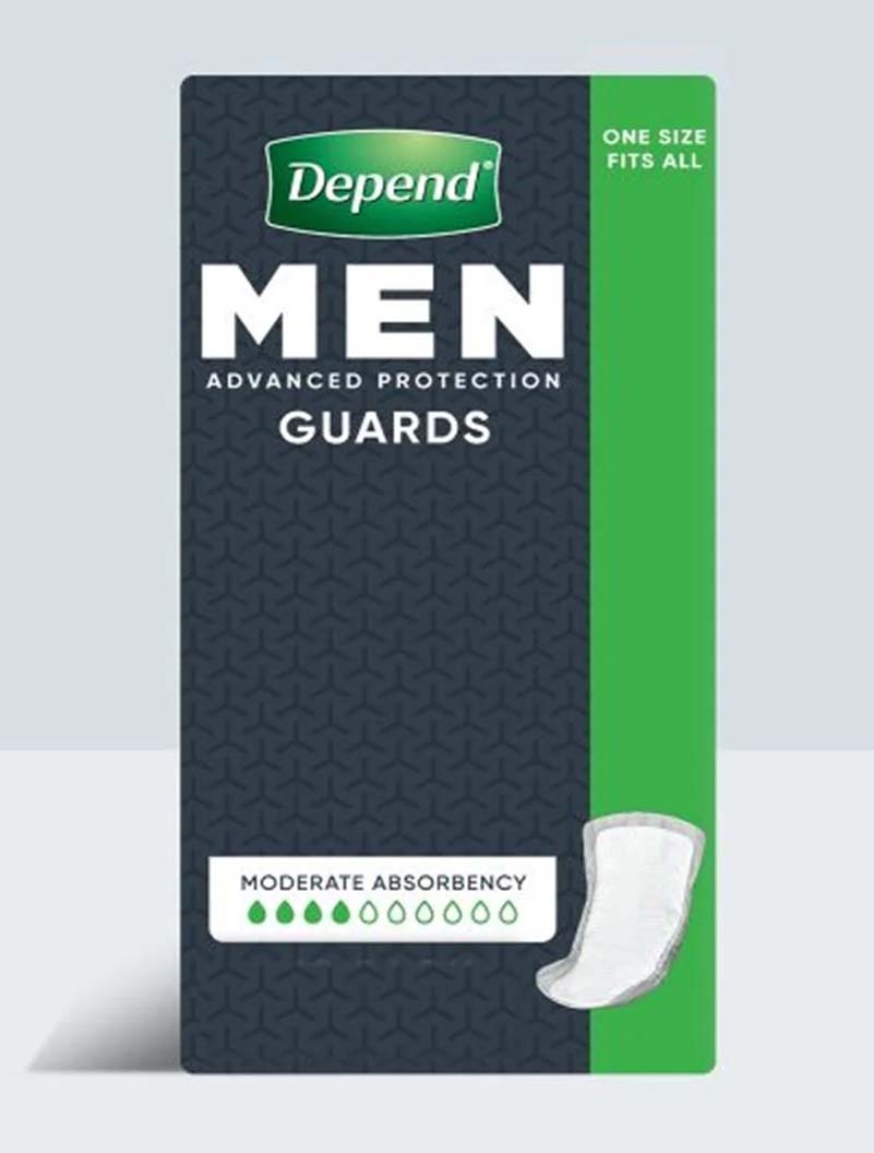Depend Guards for Men - One Size - 12 Pack