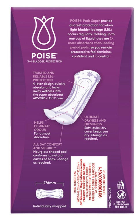 Poise Super Pads - 14 Pack
