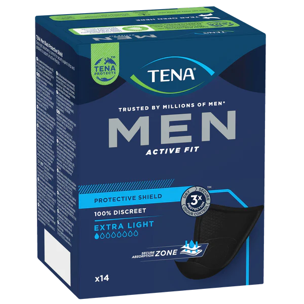 TENA Protective Shield (Men) Black - 1 Drop - 14 Pack