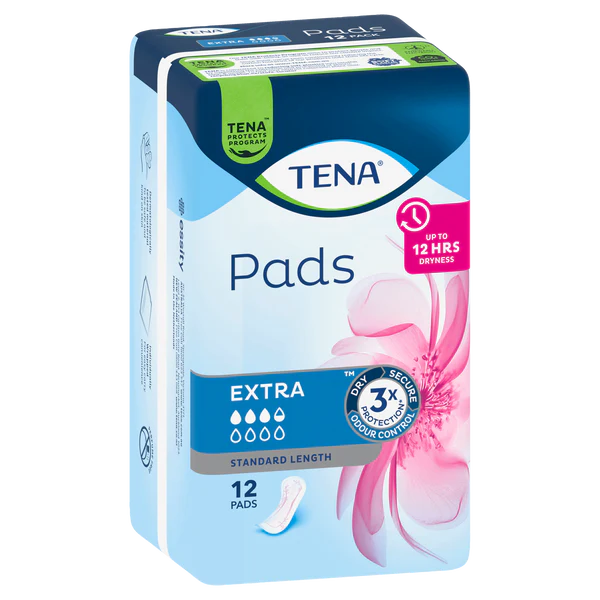 TENA Pads Extra Standard Length - 3.5 Drops - 12 Pack