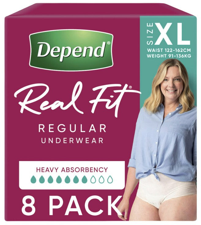 Depend Real Fit Regular (Women) - 8 Pack