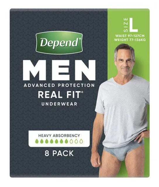 Depend Real Fit Regular (Men) - 8 Pack