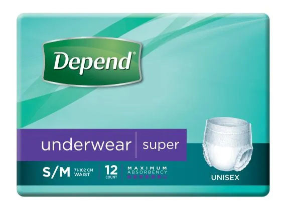 Depend Underwear Super (Unisex) - 12 Pack