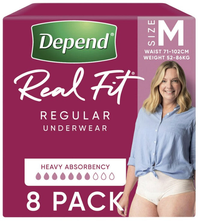 Depend Real Fit Regular (Women) - 8 Pack