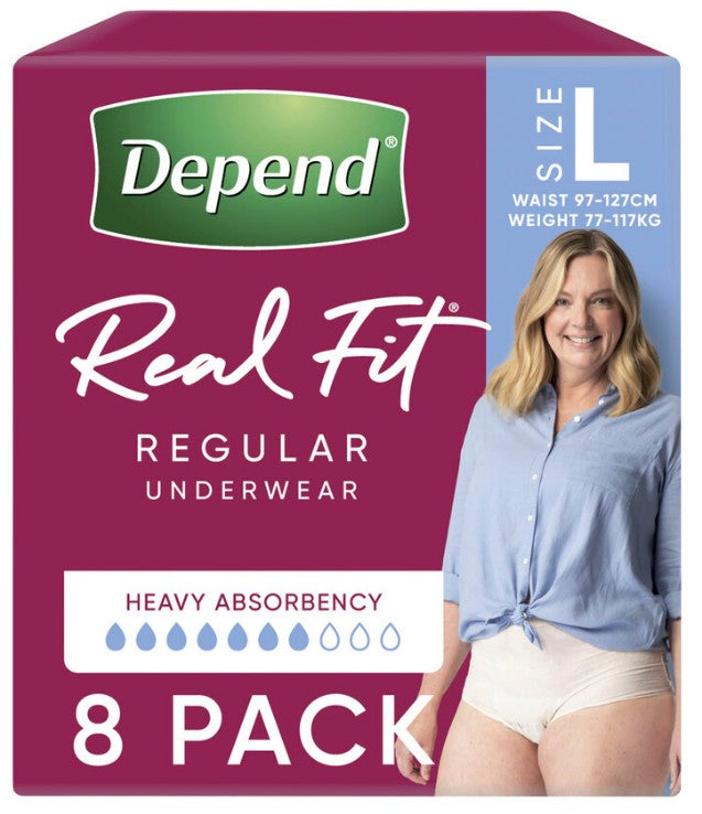 Depend Real Fit Regular (Women) - 8 Pack
