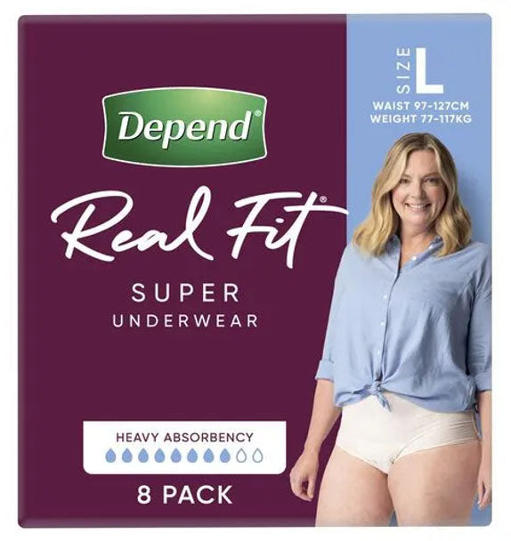 Depend Real Fit Super (Women) - 8 Pack