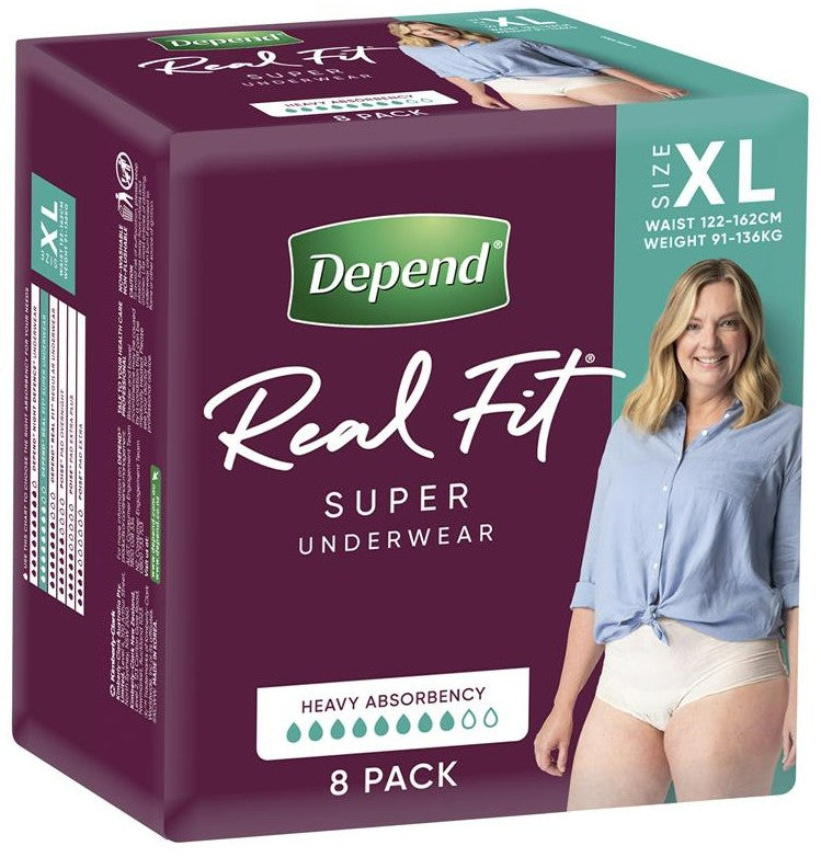 Depend Real Fit Super (Women) - 8 Pack