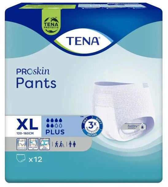 TENA PROskin II Pants Plus (Unisex) - XLarge - 12 Pack
