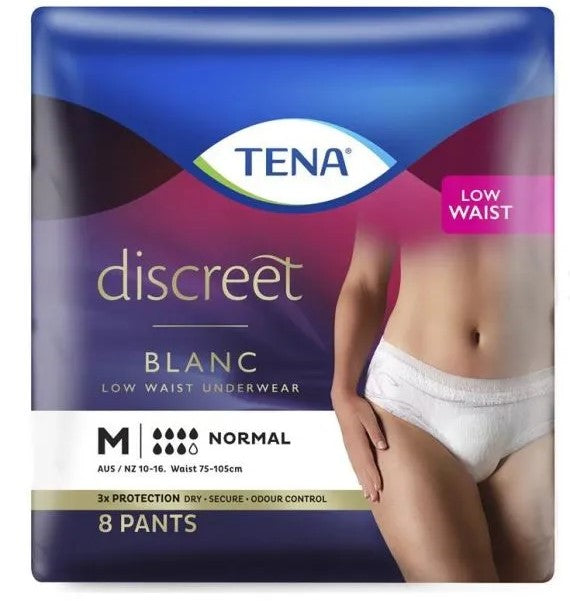 TENA Discreet Blanc Low Waist Pants (Women) - 8 Pack