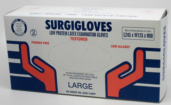 CLEARANCE Surgigloves Latex Examination Gloves (Clear)
