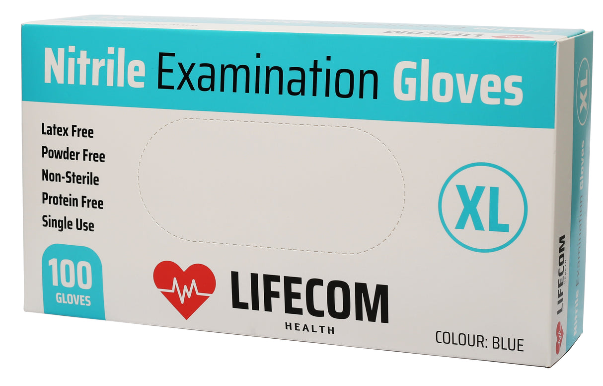Lifecom Nitrile Examination Gloves (Blue)