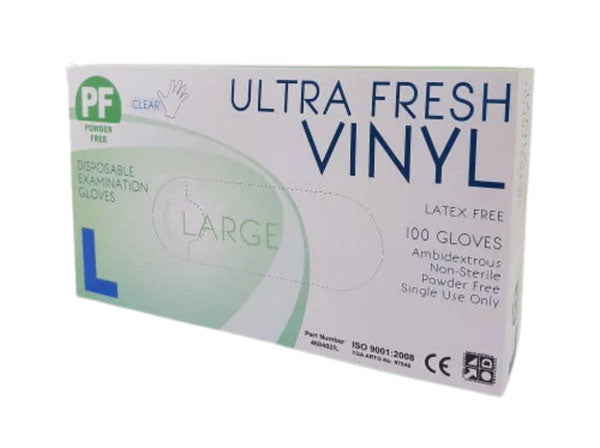 Ultra Fresh Vinyl Examination Gloves (Clear)