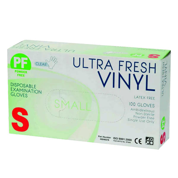 Ultra Fresh Vinyl Examination Gloves (Clear)