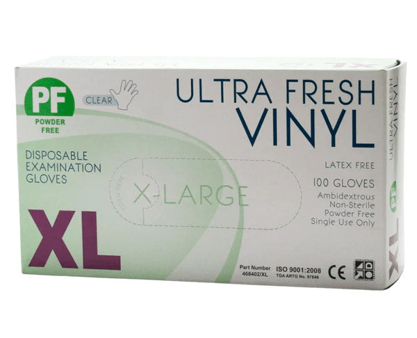 Ultra Fresh Vinyl Examination Gloves (Clear)