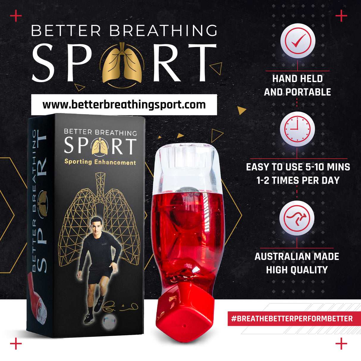 AirPhysio Better Breathing Sport (Red)