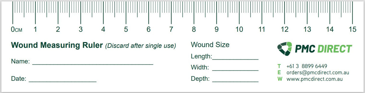 Wound Measurement Ruler 15cm - 50 Pad