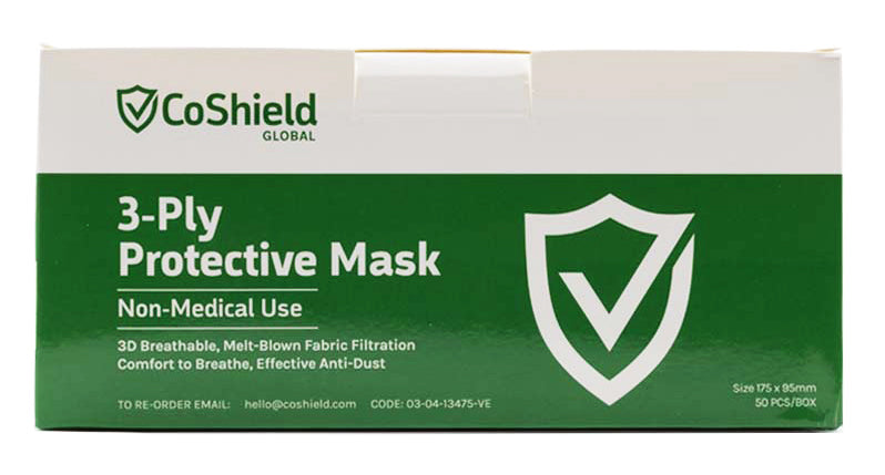CoShield Disposable Surgical Masks (ASTM Level 1 / General) - 50 masks per box