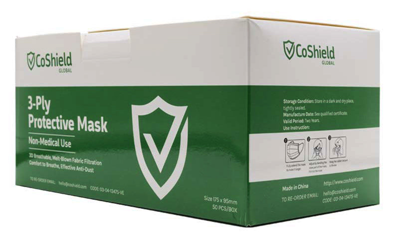 CoShield Disposable Surgical Masks (ASTM Level 1 / General) - 50 masks per box