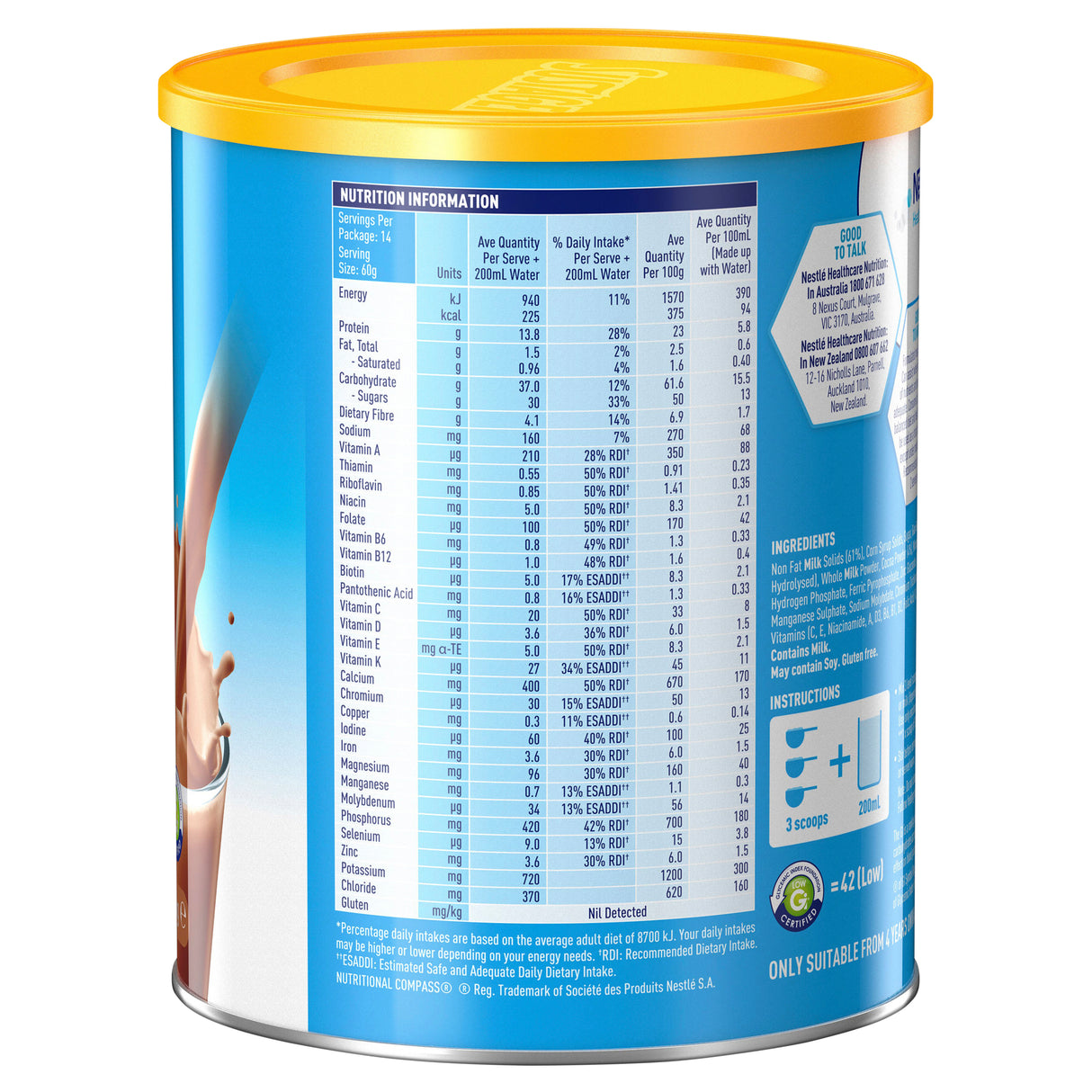 SUSTAGEN Hospital Formula Plus Fibre (Chocolate) 840g