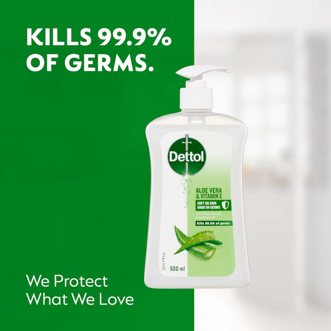 Dettol Antibacterial Hand Wash Aloe Vera & Vitamin E - 500mL