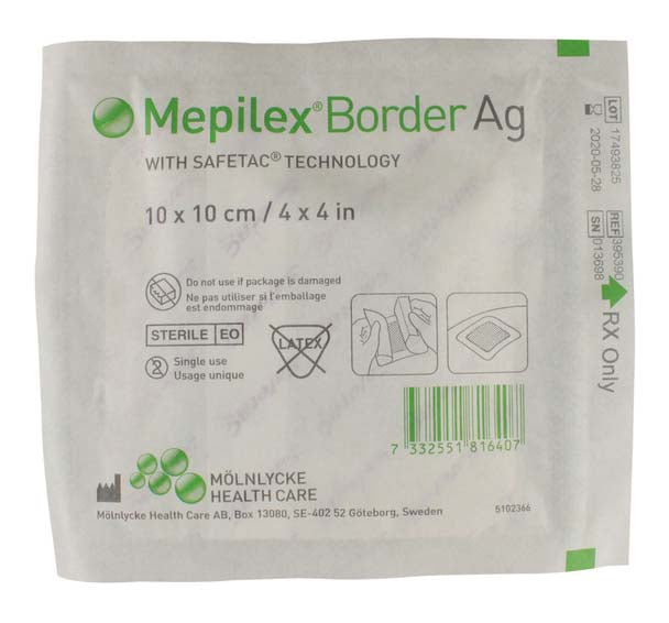 Mepilex Ag Bordered Antimicrobial Foam Dressing