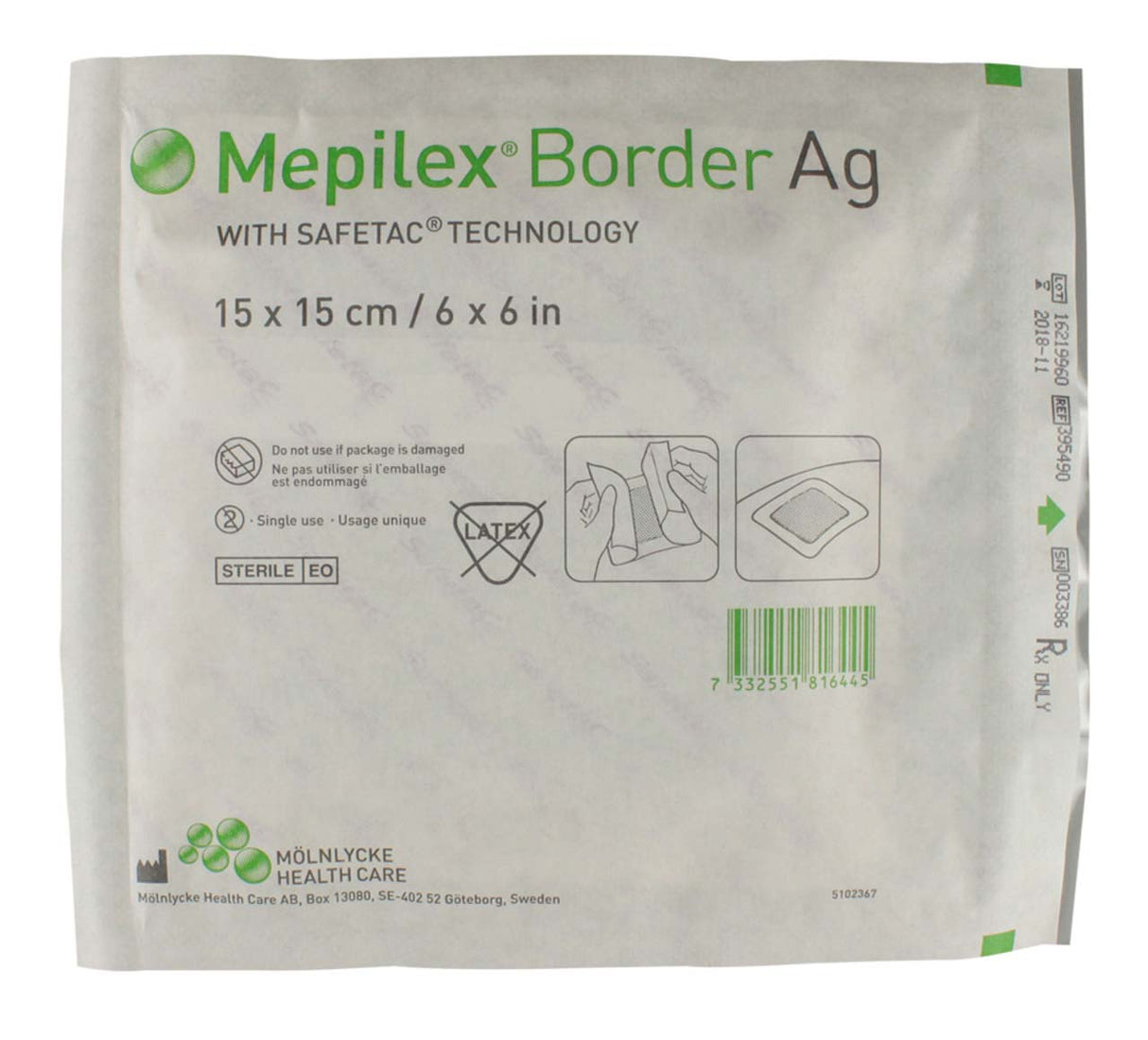 Mepilex Ag Bordered Antimicrobial Foam Dressing