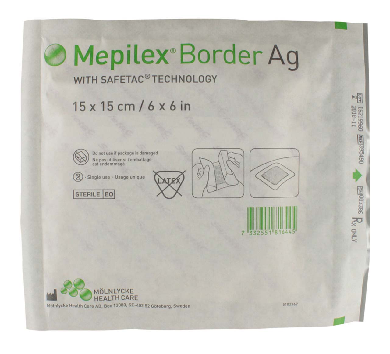 Mepilex Ag Bordered Antimicrobial Foam Dressing