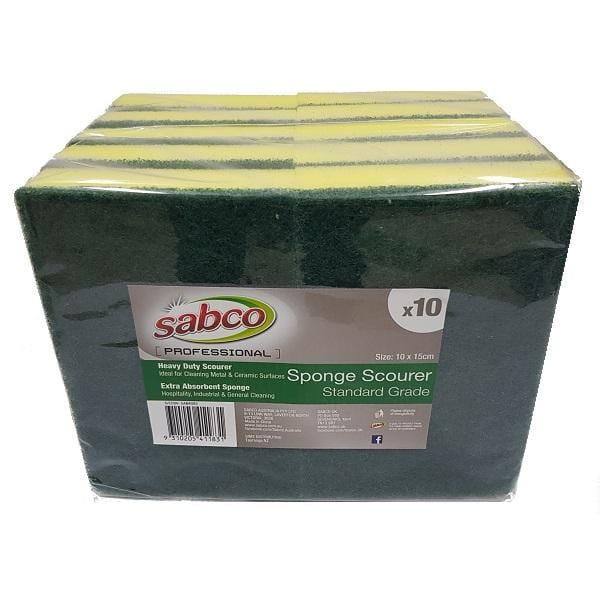 Sabco Sponge Scourers Standard 15 x 10cm - 10 Pack