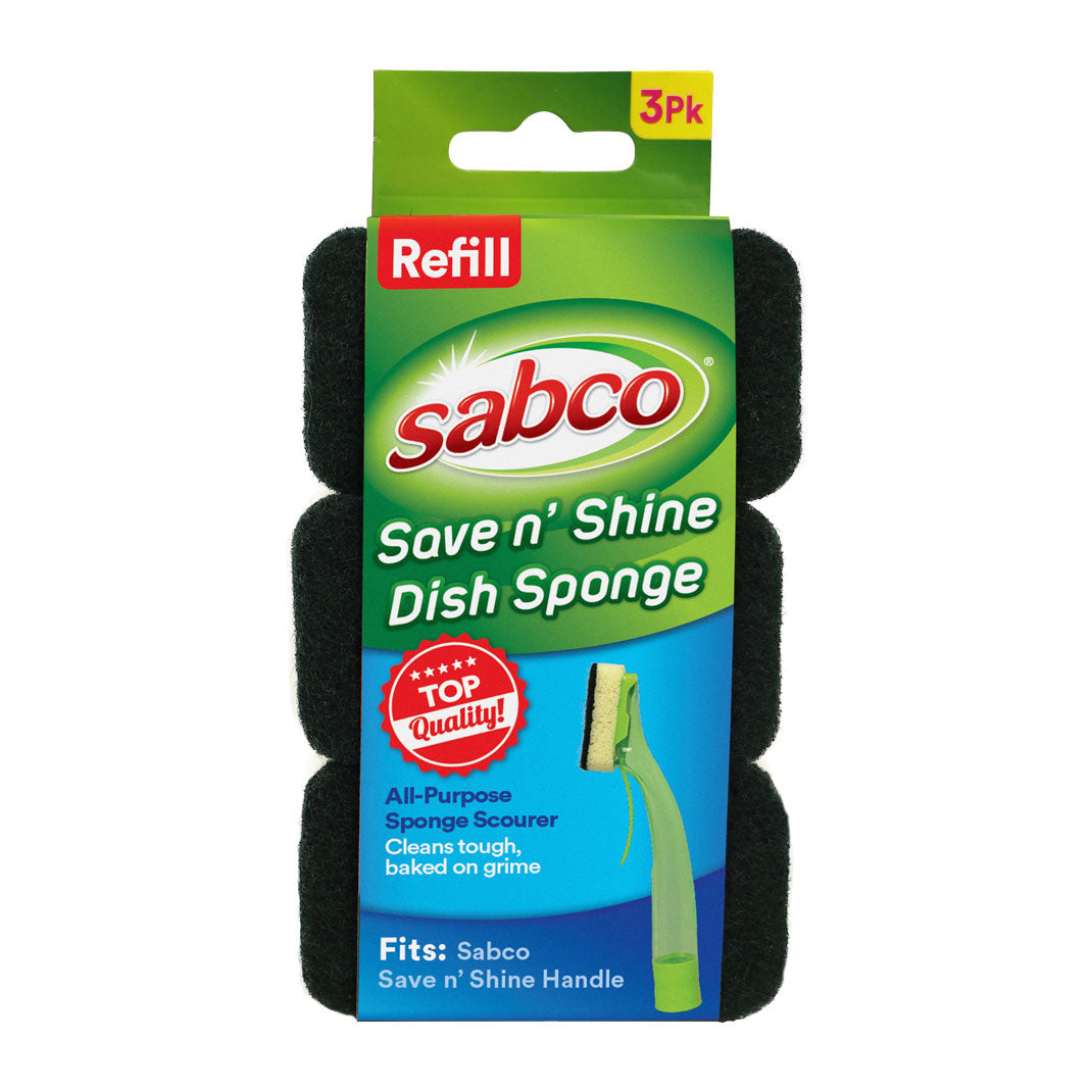 Sabco Save n' Shine Trigger Dish Sponge Refill - 3 Pack