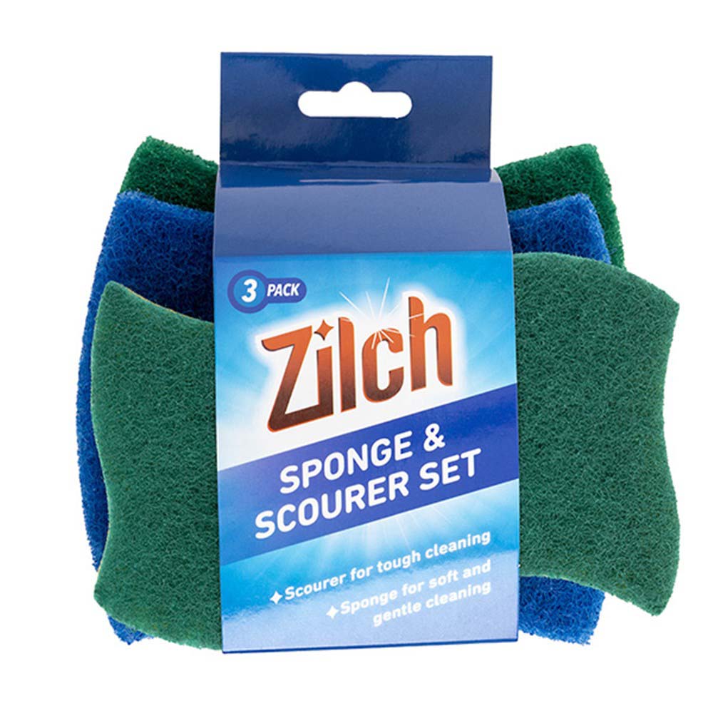 Zilch Sponge & Scourer Set (Assorted) - 3 Pack