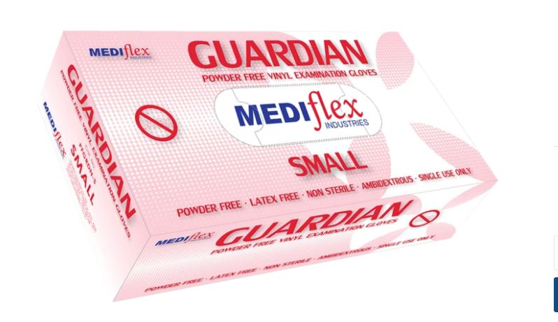 Mediflex Guardian PF Vinyl Gloves (Clear)