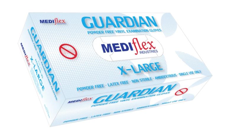 Mediflex Guardian PF Vinyl Gloves (Clear)