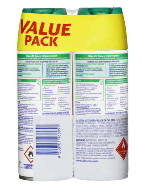 Glen 20 Anti-Bacterial Disinfectant Spray - 300g - 2 Pack