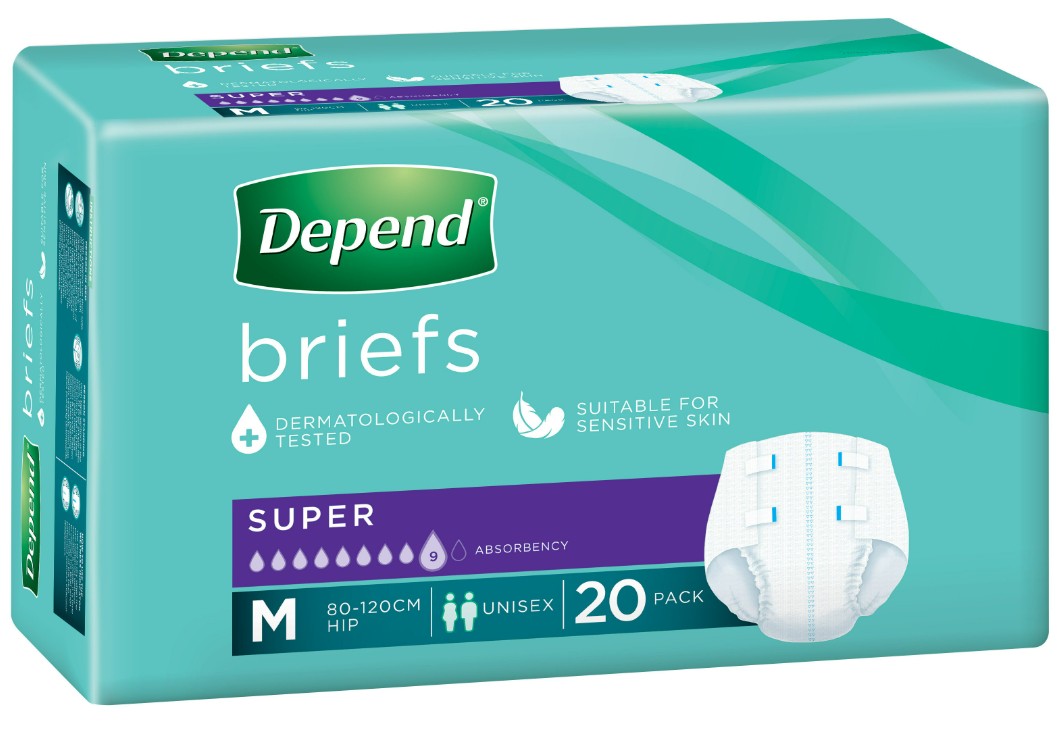 Depend Briefs Super (Unisex) - 20 Pack