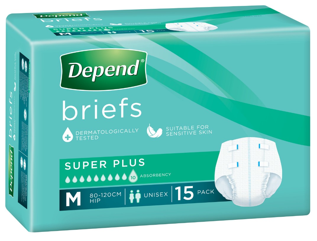 Depend Briefs Super Plus (Unisex) - 15 Pack