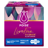 Poise LIVEFREE Regular Pads with Wings - 14 Pack