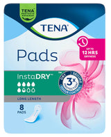 TENA Pads InstaDRY Long Length 338x124mm 420ml - 8 Pack
