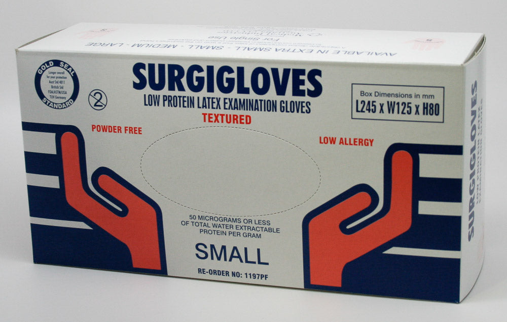 Surgigloves Latex Powder Free Examination Gloves