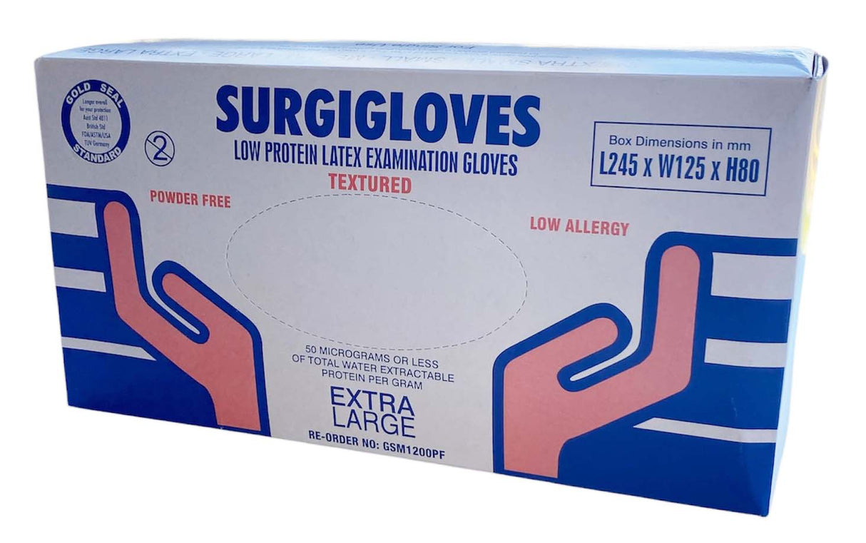 CLEARANCE Surgigloves Latex Examination Gloves (Clear)