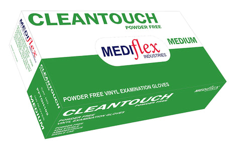 Mediflex Cleantouch PF Vinyl Gloves (Clear)