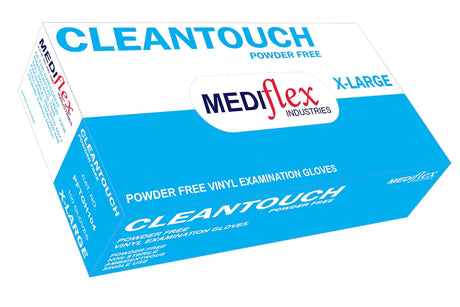 Mediflex Cleantouch PF Vinyl Gloves (Clear)
