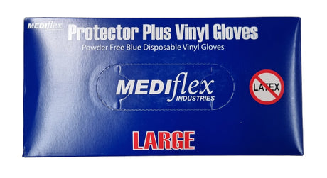 Mediflex Protector Plus PF Vinyl Gloves (Blue)