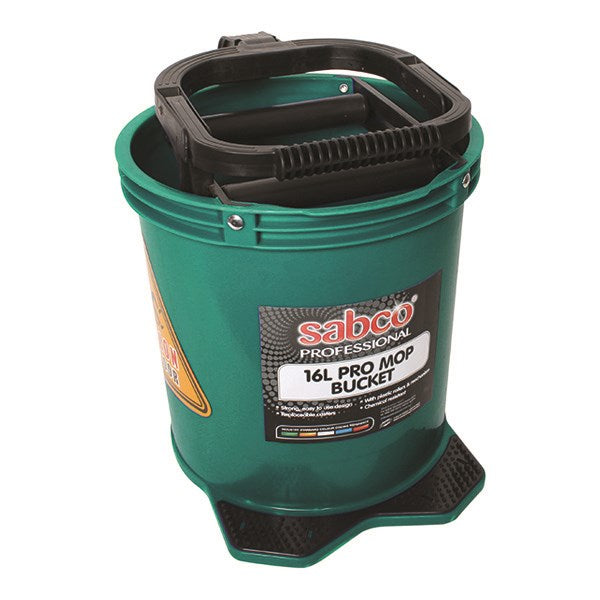 Sabco 16 Litre PRO Mop Bucket with plastic wringer (Green)