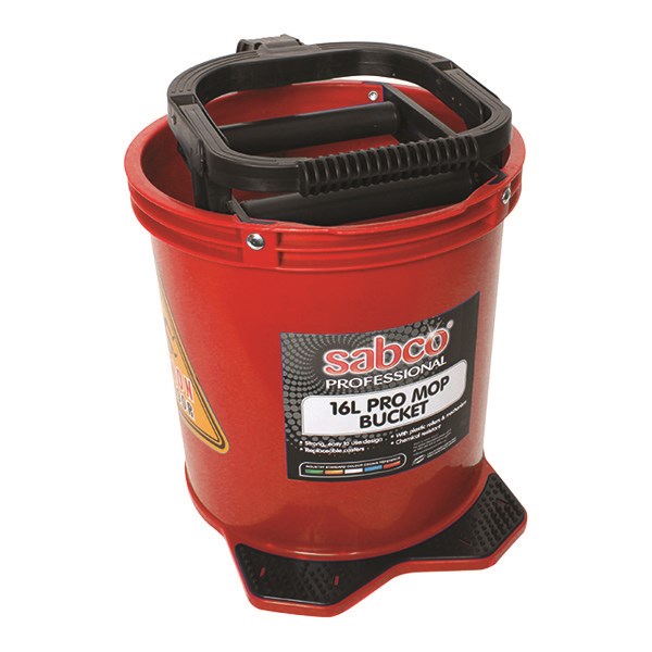 Sabco 16 Litre PRO Mop Bucket with plastic wringer (Red)