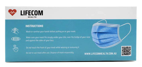 Lifecom Disposable Surgical Masks Level 3 (Blue)