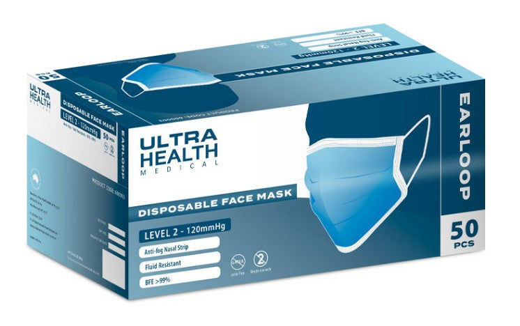 Ultra Health Disposable Surgical Masks Level 2 (Blue)
