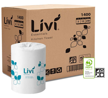 Livi Kitchen Roll Hand Towel (Perforated) 240 sheets 2ply