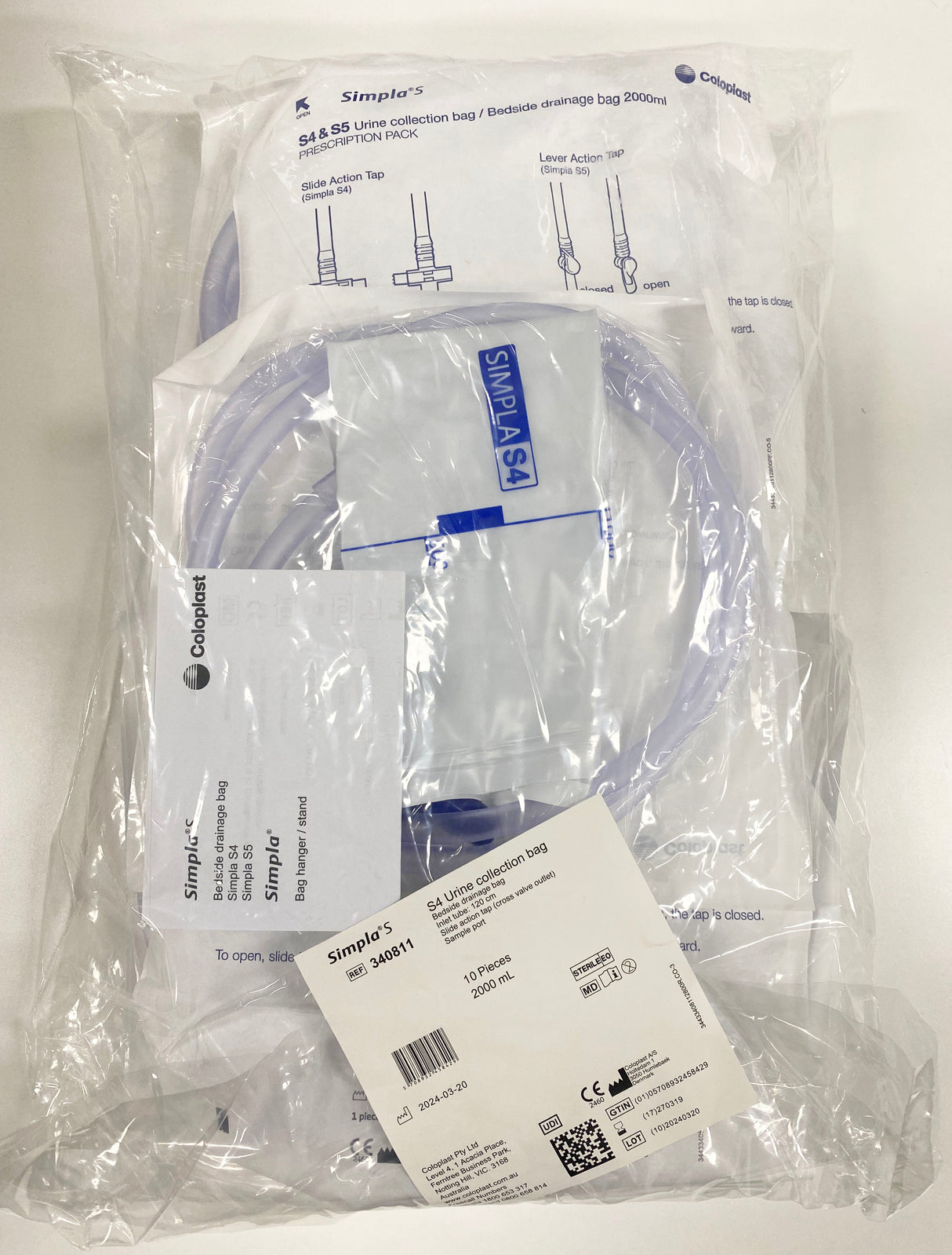 Simpla Drainage Bag S-4 2000ml (Sterile) - T-Tap