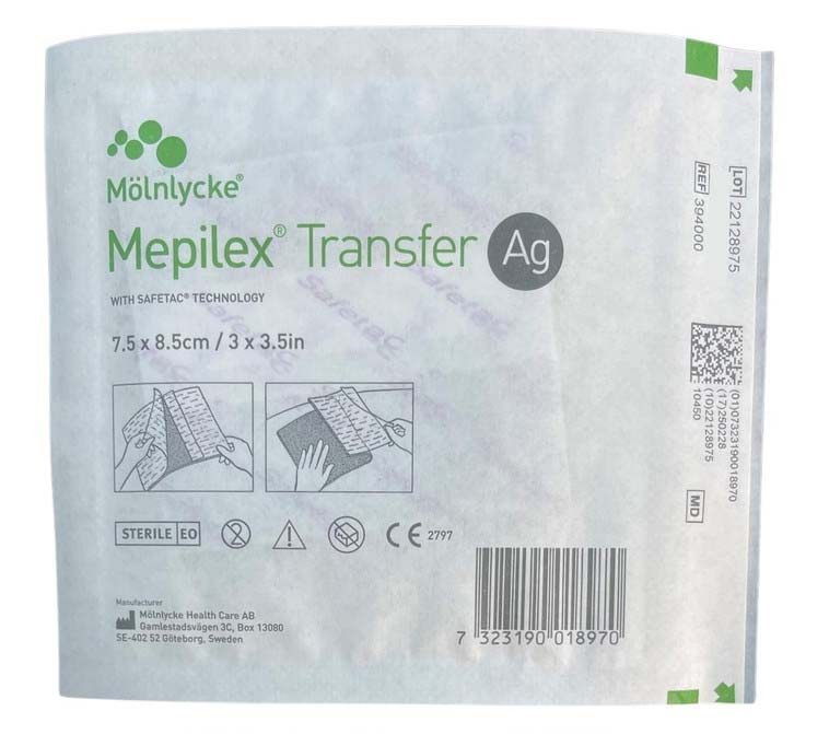 Mepilex Transfer Ag Antimicrobial Foam Dressing